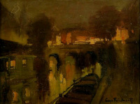 Картины - Сергей Кислаков. Париж. Набережная Сены ночью