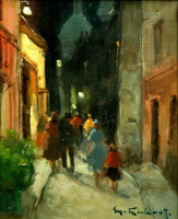 Картины - Сергей Кислаков. Монмартр ночью