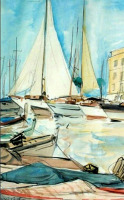 Картины - Сергей Кислаков. Лодки в порту