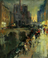 Картины - Сергей Кислаков. Уличная жизнь в Нотр-Дам