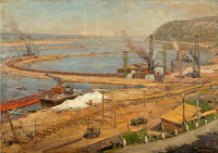 Картины - Строительство Куйбышевской ГЭС.