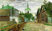 Картины - Борис Кустодиев. Улица в Старой Руссе