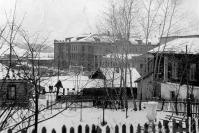 Лежнево - Новые Горки. Лежневский район. Вид на фабрику, милицию, магазин и почту.