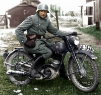 Калининградская область - Восточная Пруссия. Полицейский на мотоцикле Ardie VF 125