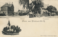 Калининградская область - Goldbach. Post - Bahnhof, Warenhaus, Kirche.