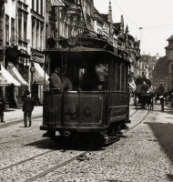 Калининград - Трамвай на улице Кёнигсберга конец ХIХ века.