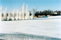 Советск - Советск (Tilsit). Взрыв льда в районе моста Королевы Луизы