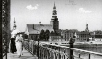 Советск - Тильзит. Вид с моста Королевы Луизы на Немецкую кирху.