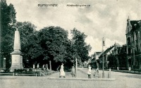 Гусев - Gumbinnen. Hindenburgstrasse und Kriegerdenkmal.