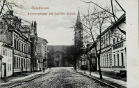 Гусев - Gumbinnen. Kirchenstrasse und Cecilien-Schule.