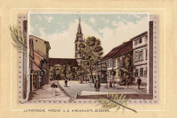 Гусев - Gumbinnen.  Lutherische Kirche und Kirchenstrasse.