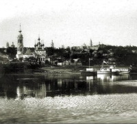 Калуга - Калуга - Российский город. Вид на пристань с правого берега Оки. 1912 год.