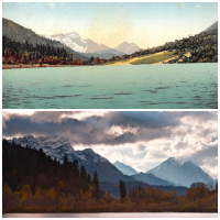 Красная Поляна - Фотосравнения. Красная Поляна. Альпийское озеро, 1900-2014